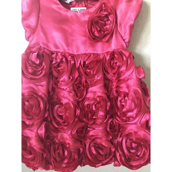 First Impressions Rosette Rose Floral 2 Piece Toddler Girls' Dress Set Size 18M - Picture 3 of 7